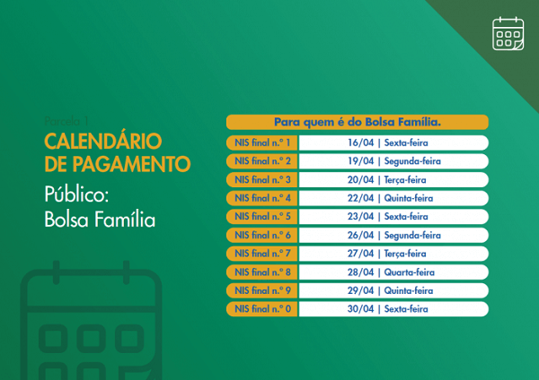 Calendário Bolsa Família